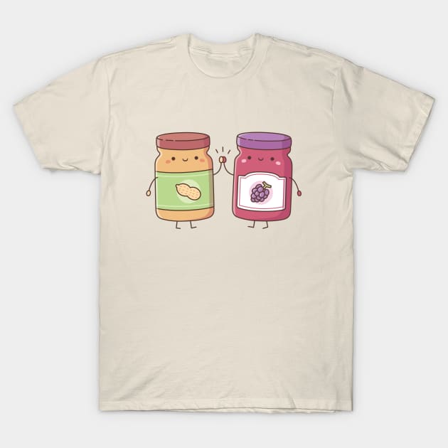 Cute High Five Peanut Butter and Jelly Best Friends T-Shirt by rustydoodle